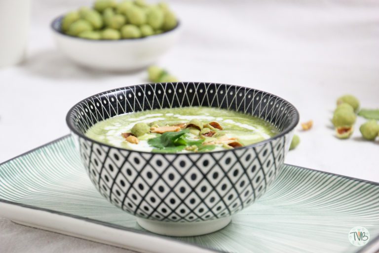 Erbsen-Wasabi Creme Suppe #vegan - Tschaakii's Veggie Blog